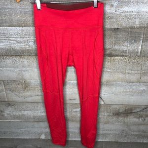 Outdoor Voices coral orange cropped athletic workout leggings